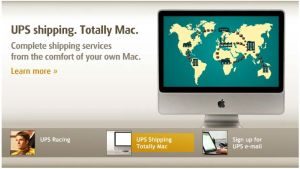 UPS.COM home page snapshot Featured advertisement on ups.com